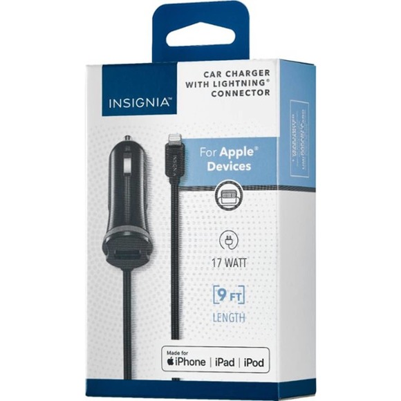 Insignia™ - 17 W Apple MFi Certified 9' Vehicle Charger for iPhone/iPad/iPod - Picture 5 of 5